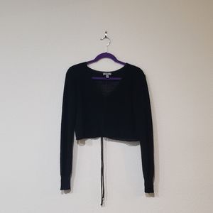 Knit long sleeve crop top